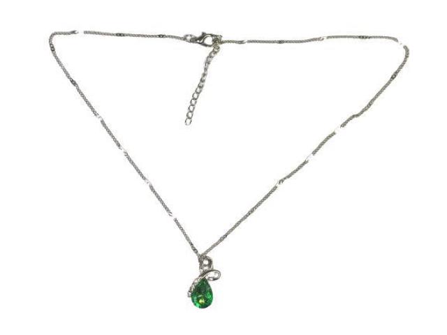 大粒 クリスタル ラインストーン ブリリアントカット CZダイヤモンド ペンダント ネックレス グリーン < 女性アクセサリー/時計  大粒 クリスタル ラインストーン ブリリアントカット CZダイヤモンド ペンダント ネックレス グリーン < 女性アクセサリー/時計の