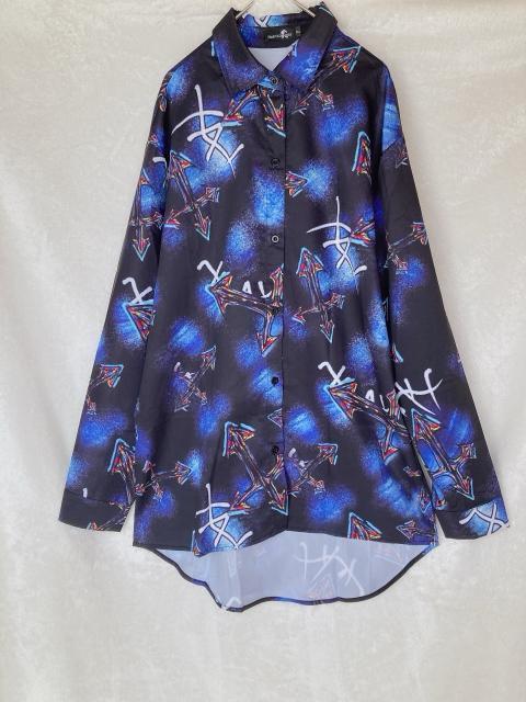 NieR CLOTHING グラフィックデザイン 長袖 ロング シャツ ブラウス N2m < 女性ファッション  NieR CLOTHING グラフィックデザイン 長袖 ロング シャツ ブラウス N2m < 女性ファッションの