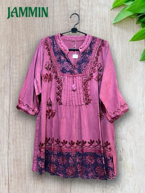 刺繍入りチュニック ピンク アジアン ヒッピー エスニック 個性派 < 女性ファッション 刺繍入りチュニック ピンク アジアン ヒッピー エスニック 個性派 < 女性ファッションの