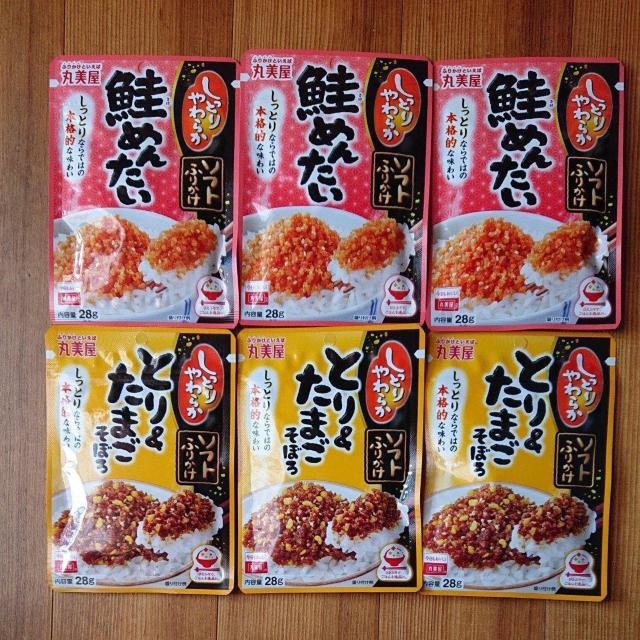 丸美屋 ソフトふりかけ 鮭めんたい とり&たまごそぼろ 3個ずつ < グルメ/ドリンク 丸美屋 ソフトふりかけ 鮭めんたい とり&たまごそぼろ 3個ずつ < グルメ/ドリンクの