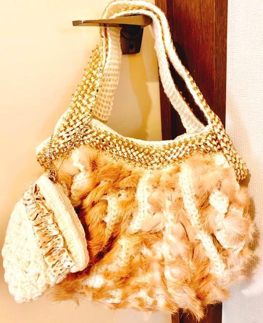 【美品】cache cache ミニポーチ付きファーバッグ < ブランド 【美品】cache cache ミニポーチ付きファーバッグ < ブランドの