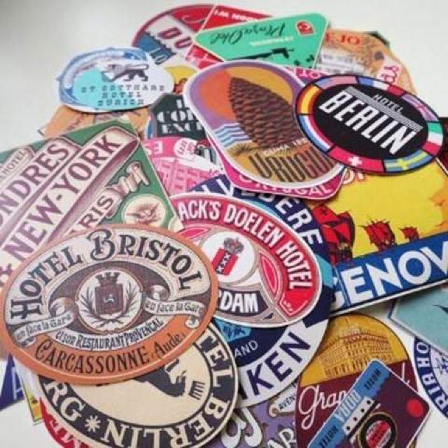 VINTAGE TRAVELS STICKERSBe[WgxfUCXebJ[102{NXf  CeA/Ct 
