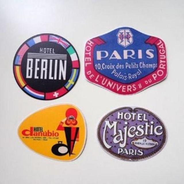 VINTAGE TRAVELS STICKERSBe[WgxfUCXebJ[102{NXf  CeA/Ct 