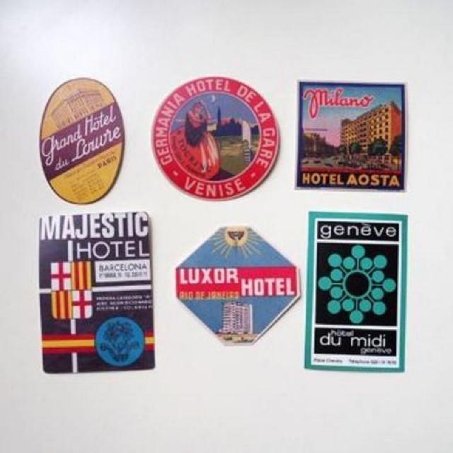 VINTAGE TRAVELS STICKERSBe[WgxfUCXebJ[102{NXf  CeA/Ct 