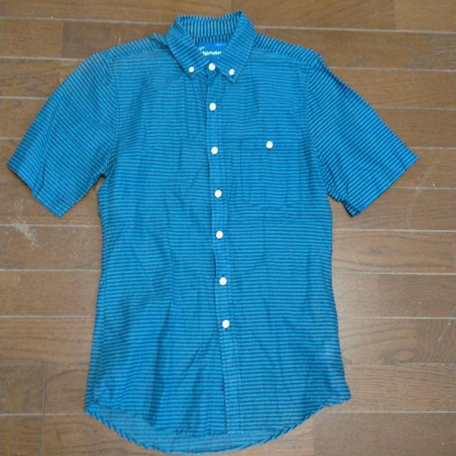 TOPMAN メンズ半袖シャツ ストライプ ボタンダウン < 男性ファッション  TOPMAN メンズ半袖シャツ ストライプ ボタンダウン  < 男性ファッションの