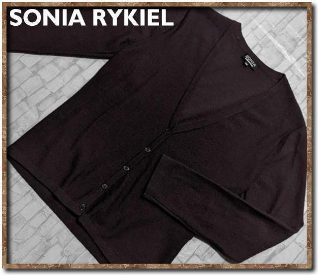 ソニアリキエル ラインストーン付きニットカーディガン 濃茶☆やや難 < ブランド  ソニアリキエル ラインストーン付きニットカーディガン 濃茶☆やや難  < ブランドの