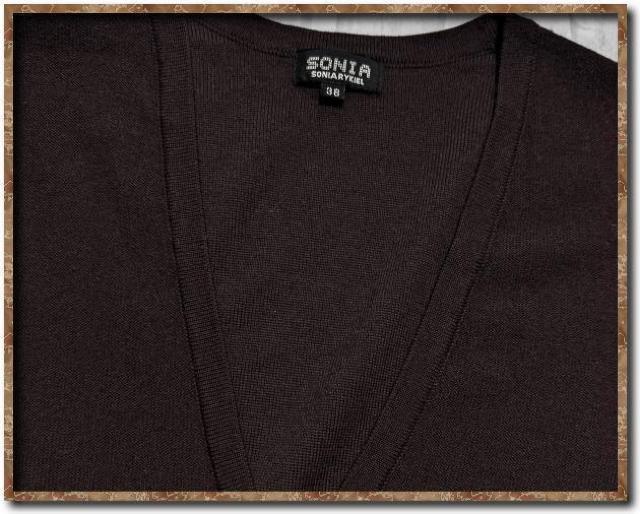 ソニアリキエル ラインストーン付きニットカーディガン 濃茶☆やや難 < ブランド  ソニアリキエル ラインストーン付きニットカーディガン 濃茶☆やや難 < ブランドの