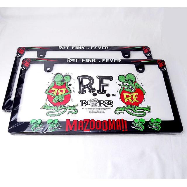 匿名配送 Raised Rat Fink Face ロゴ ライセンスフレーム 2枚セット ムーンアイズ ナンバーフレーム プレート < 自動車/バイク 匿名配送 Raised Rat Fink Face ロゴ ライセンスフレーム 2枚セット ムーンアイズ ナンバーフレーム プレート < 自動車/バイク