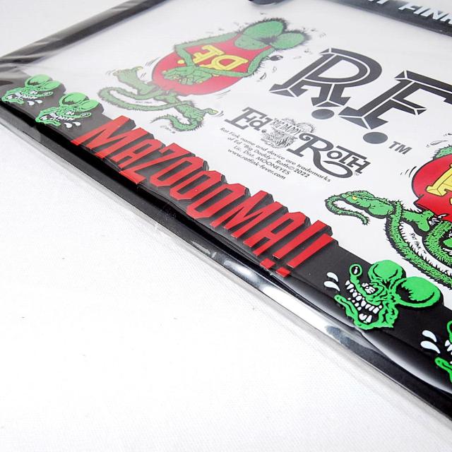 匿名配送 Raised Rat Fink Face ロゴ ライセンスフレーム 2枚セット ムーンアイズ ナンバーフレーム プレート < 自動車/バイク 匿名配送 Raised Rat Fink Face ロゴ ライセンスフレーム 2枚セット ムーンアイズ ナンバーフレーム プレート < 自動車/バイク