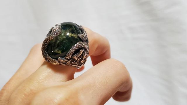 正規美 絶版 ガロア 禁断の果実 スネーク リング 11号 緑系 SV蛇 リフレクション石 アップル 指輪 1点物完全ハンドメイド < 男性アクセサリー/時計  正規美 絶版 ガロア 禁断の果実 スネーク リング 11号 緑系 SV蛇 リフレクション石 アップル 指輪 1点物完全ハンドメイド < 男性アクセサリー/時計の