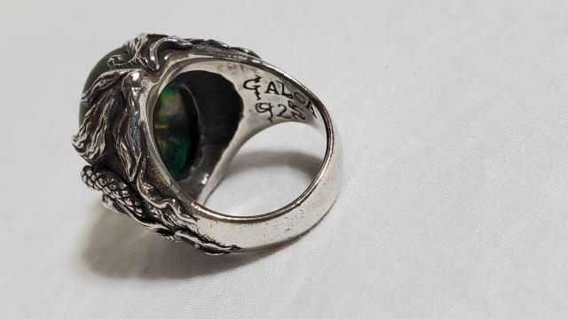 正規美 絶版 ガロア 禁断の果実 スネーク リング 11号 緑系 SV蛇 リフレクション石 アップル 指輪 1点物完全ハンドメイド < 男性アクセサリー/時計  正規美 絶版 ガロア 禁断の果実 スネーク リング 11号 緑系 SV蛇 リフレクション石 アップル 指輪 1点物完全ハンドメイド < 男性アクセサリー/時計の