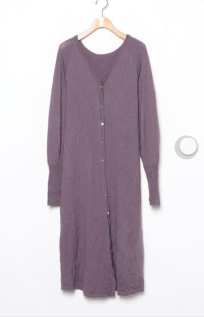 CREOLME クレオルム ROSE BUD ウール100% ロングカーディガン ロングニットワンピース ダークパープル < ブランド CREOLME クレオルム ROSE BUD ウール100% ロングカーディガン ロングニットワンピース ダークパープル < ブランドの