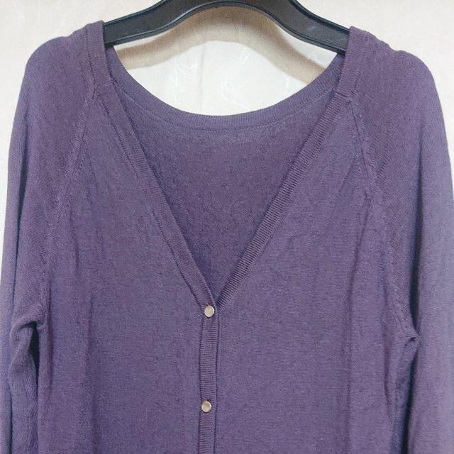 CREOLME クレオルム ROSE BUD ウール100% ロングカーディガン ロングニットワンピース ダークパープル < ブランド CREOLME クレオルム ROSE BUD ウール100% ロングカーディガン ロングニットワンピース ダークパープル < ブランドの