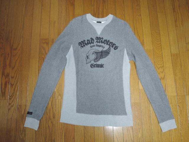 CRIMIE クライミー ダメージ加工 スウェット L 灰系 V字 SWEAT カットソー < ブランド  CRIMIE クライミー ダメージ加工 スウェット L 灰系 V字 SWEAT カットソー  < ブランドの