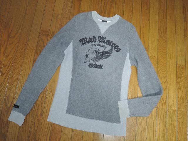 CRIMIE クライミー ダメージ加工 スウェット L 灰系 V字 SWEAT カットソー < ブランド  CRIMIE クライミー ダメージ加工 スウェット L 灰系 V字 SWEAT カットソー < ブランドの
