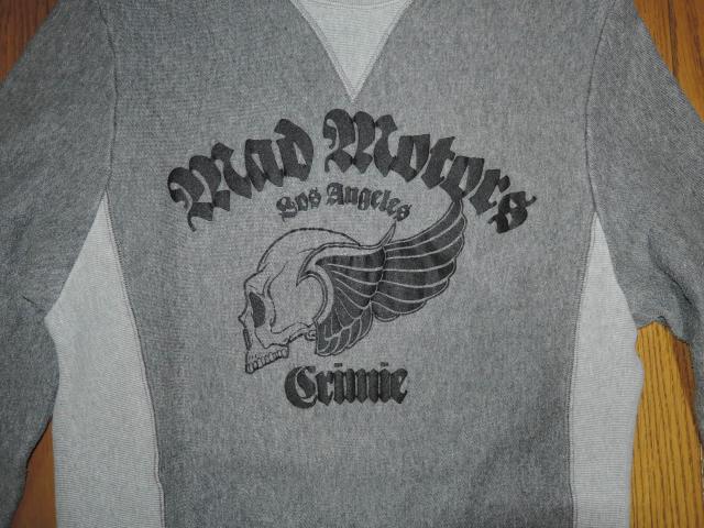 CRIMIE クライミー ダメージ加工 スウェット L 灰系 V字 SWEAT カットソー < ブランド  CRIMIE クライミー ダメージ加工 スウェット L 灰系 V字 SWEAT カットソー < ブランドの