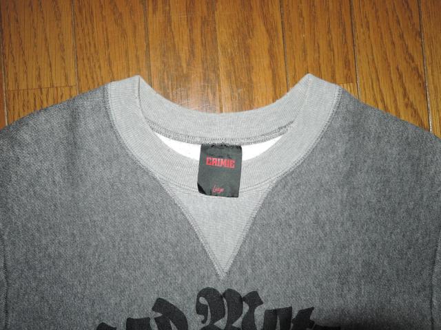 CRIMIE クライミー ダメージ加工 スウェット L 灰系 V字 SWEAT カットソー < ブランド  CRIMIE クライミー ダメージ加工 スウェット L 灰系 V字 SWEAT カットソー < ブランドの
