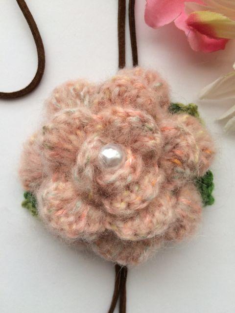 ハンドメイド ネックレス 薔薇 ピンク axes好き モヘア ガーリー < 女性ファッション  ハンドメイド ネックレス 薔薇 ピンク axes好き モヘア ガーリー  < 女性ファッションの