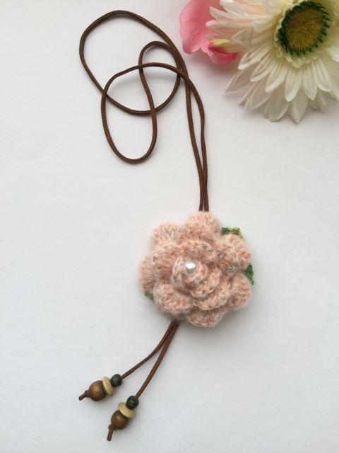 ハンドメイド ネックレス 薔薇 ピンク axes好き モヘア ガーリー < 女性ファッション  ハンドメイド ネックレス 薔薇 ピンク axes好き モヘア ガーリー < 女性ファッションの
