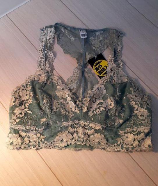 新品◆可愛い♪レース レーサーバック ブラジャー インナー ストレッチ ヨガ◆ブルーグリーン×ホワイト◆M < 女性ファッション  新品◆可愛い♪レース レーサーバック ブラジャー インナー ストレッチ ヨガ◆ブルーグリーン×ホワイト◆M  < 女性ファッションの