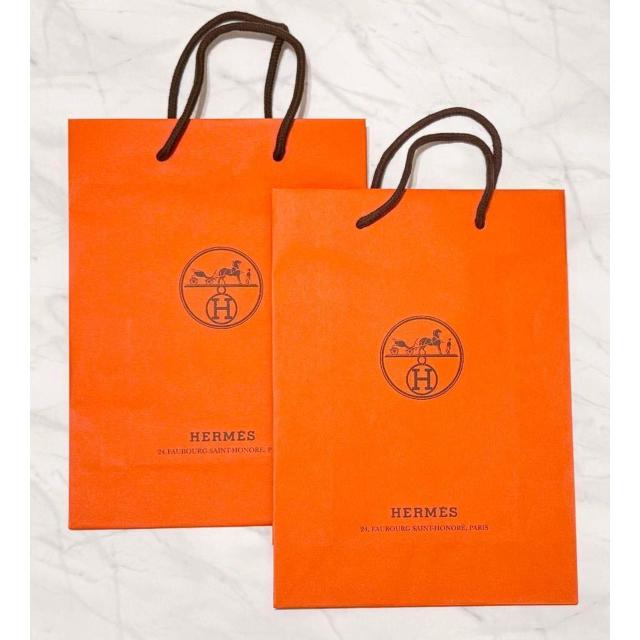 エルメスHERMES ショップ袋2枚 Mサイズ 紙袋 ショッパー < ブランド  エルメスHERMES ショップ袋2枚 Mサイズ 紙袋 ショッパー  < ブランドの