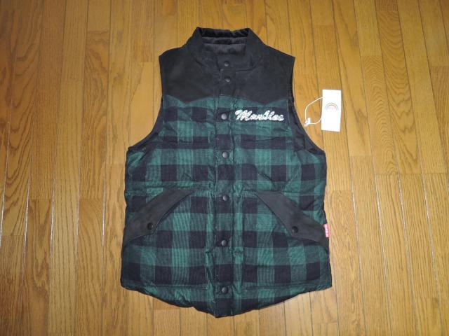 MARBLES マーブルズ リバーシブル ベスト M 黒緑系 中綿ベスト VEST レザー チェック柄 ダウン スタッズ TMT < ブランド  MARBLES マーブルズ リバーシブル ベスト M 黒緑系 中綿ベスト VEST レザー チェック柄 ダウン スタッズ TMT  < ブランドの
