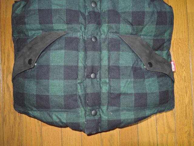 MARBLES マーブルズ リバーシブル ベスト M 黒緑系 中綿ベスト VEST レザー チェック柄 ダウン スタッズ TMT < ブランド  MARBLES マーブルズ リバーシブル ベスト M 黒緑系 中綿ベスト VEST レザー チェック柄 ダウン スタッズ TMT < ブランドの