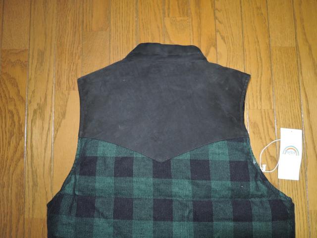 MARBLES マーブルズ リバーシブル ベスト M 黒緑系 中綿ベスト VEST レザー チェック柄 ダウン スタッズ TMT < ブランド  MARBLES マーブルズ リバーシブル ベスト M 黒緑系 中綿ベスト VEST レザー チェック柄 ダウン スタッズ TMT < ブランドの