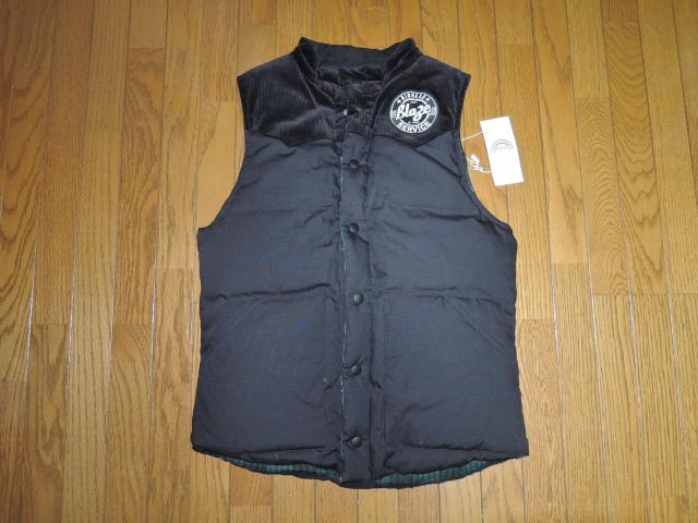 MARBLES マーブルズ リバーシブル ベスト M 黒緑系 中綿ベスト VEST レザー チェック柄 ダウン スタッズ TMT < ブランド  MARBLES マーブルズ リバーシブル ベスト M 黒緑系 中綿ベスト VEST レザー チェック柄 ダウン スタッズ TMT < ブランドの