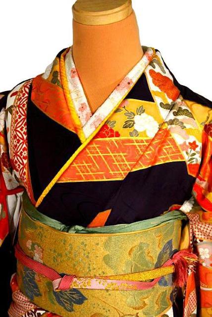 【最高峰】新品同様 金駒シシュウ 吉祥束ね熨斗文 クリーニング済 振袖 身丈162cm 裄丈64cm T3575 < 女性ファッション 【最高峰】新品同様 金駒シシュウ 吉祥束ね熨斗文 クリーニング済 振袖 身丈162cm 裄丈64cm T3575 < 女性ファッションの