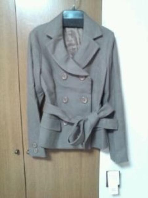 ブラウン茶系ウールコートダブルボタンベルト付き襟国産高級M < 女性ファッション  ブラウン茶系ウールコートダブルボタンベルト付き襟国産高級M  < 女性ファッションの