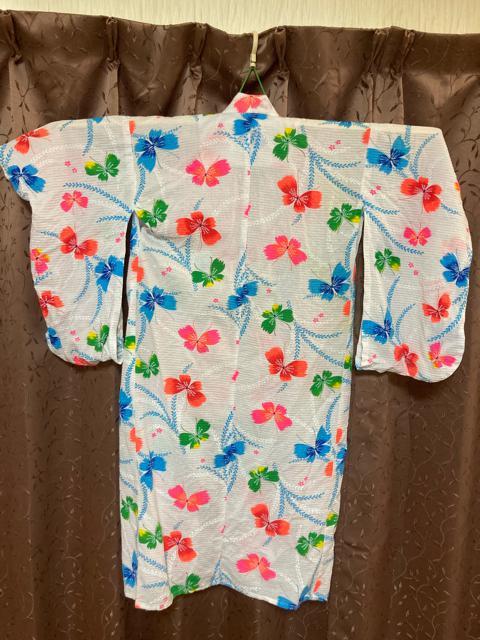 1380.レトロ☆子供浴衣☆リメイクにも☆蝶柄 < キッズ/ベビー  1380.レトロ☆子供浴衣☆リメイクにも☆蝶柄 < キッズ/ベビーの