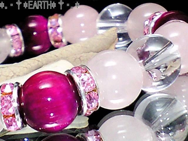 天然石★10oローズクォーツ・ピンクタイガ-アイ・水晶数珠 < 女性アクセサリー/時計 天然石★10oローズクォーツ・ピンクタイガ-アイ・水晶数珠 < 女性アクセサリー/時計の