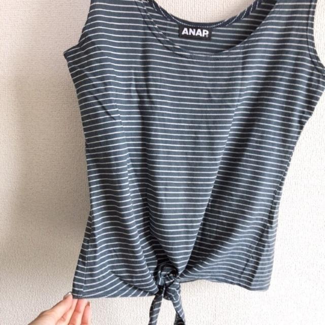◆ANAP/アナップ◆スソしばりタンクトップ★ネイビー×ホワイトボーダー♪ < ブランド ◆ANAP/アナップ◆スソしばりタンクトップ★ネイビー×ホワイトボーダー♪ < ブランドの