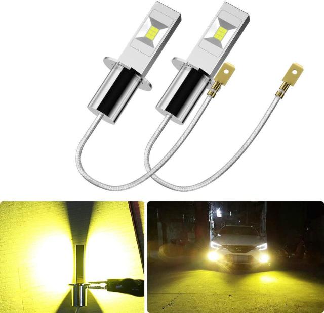 LEDフォグランプ H3 黄色 イエロー 60W 1200LM 3000K 12V/24V兼用 無極性  2本セット < 自動車/バイク LEDフォグランプ H3 黄色 イエロー 60W 1200LM 3000K 12V/24V兼用 無極性  2本セット < 自動車/バイク