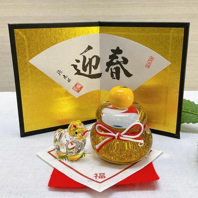 令和8年 干支飾り【ガラス製 鏡餅&金彩硝子 午】2026年 クリスタル置物 ミニチュア ガラス製干支 迎春 新品未使用品 < インテリア/ライフ 令和8年 干支飾り【ガラス製 鏡餅&金彩硝子 午】2026年 クリスタル置物 ミニチュア ガラス製干支 迎春 新品未使用品 < インテリア/ライフの