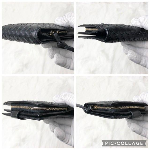 【美品】BOTTEGAVENETA ボッテガヴェネタ 二つ折り財布 イントレチャート コンパクトウォレット ブラック レザー < ブランド 【美品】BOTTEGAVENETA ボッテガヴェネタ 二つ折り財布 イントレチャート コンパクトウォレット ブラック レザー < ブランドの