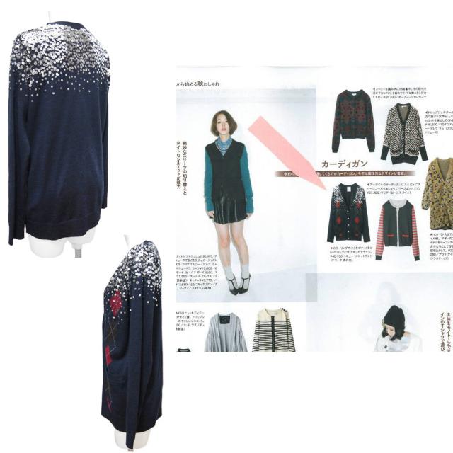 新品トリアtriaaスパンコールアーガイルカーディガン濃 < 女性ファッション  新品トリアtriaaスパンコールアーガイルカーディガン濃 < 女性ファッションの