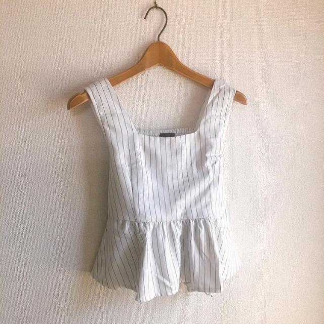 ◆CRYX/クリックス◆リボンペプラムタンク★ホワイト*ペプラムトップス♪シンプルコーデ < ブランド ◆CRYX/クリックス◆リボンペプラムタンク★ホワイト*ペプラムトップス♪シンプルコーデ < ブランドの