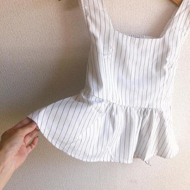 ◆CRYX/クリックス◆リボンペプラムタンク★ホワイト*ペプラムトップス♪シンプルコーデ < ブランド ◆CRYX/クリックス◆リボンペプラムタンク★ホワイト*ペプラムトップス♪シンプルコーデ < ブランドの