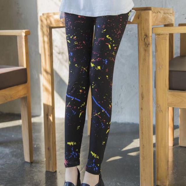 送料無料 レディース  レギンス パンツ ペンキ柄 プリント レギパン < 女性ファッション  送料無料 レディース  レギンス パンツ ペンキ柄 プリント レギパン < 女性ファッションの