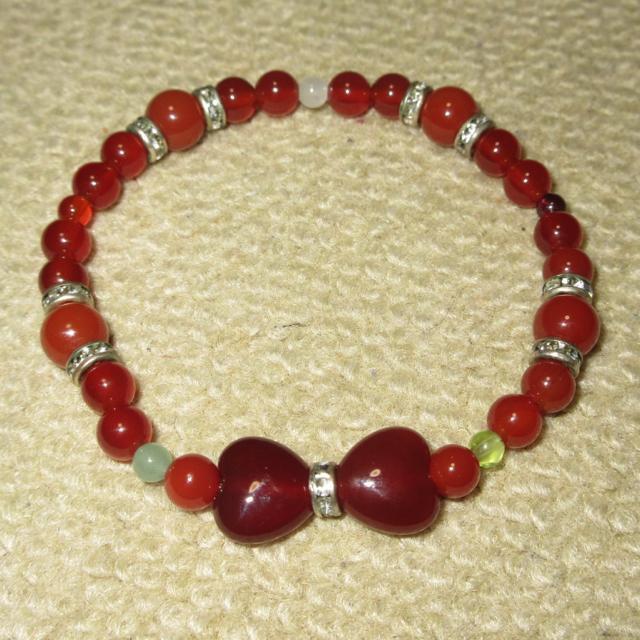 未使用☆パワーストーン*リボンモチーフ*ブレスレット(赤瑪瑙) < 女性アクセサリー/時計  未使用☆パワーストーン*リボンモチーフ*ブレスレット(赤瑪瑙) < 女性アクセサリー/時計の