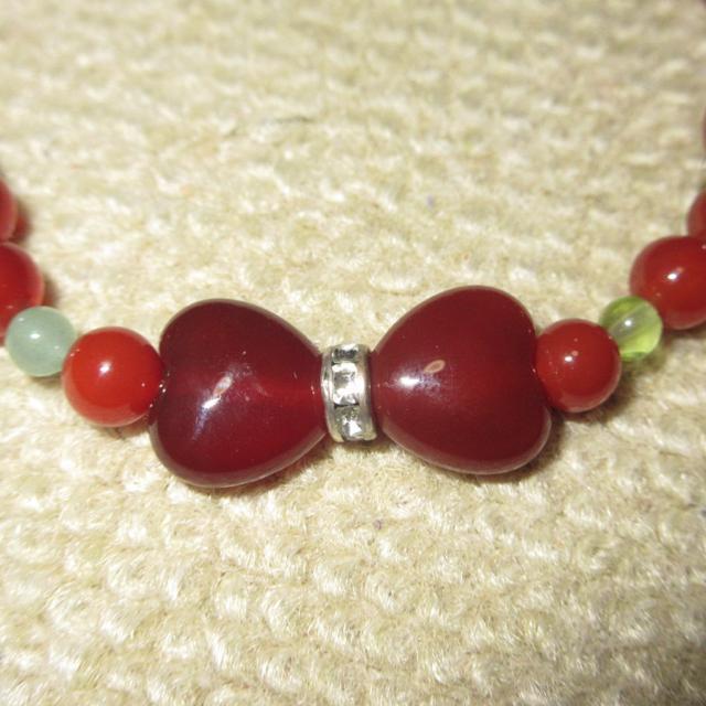 未使用☆パワーストーン*リボンモチーフ*ブレスレット(赤瑪瑙) < 女性アクセサリー/時計  未使用☆パワーストーン*リボンモチーフ*ブレスレット(赤瑪瑙) < 女性アクセサリー/時計の