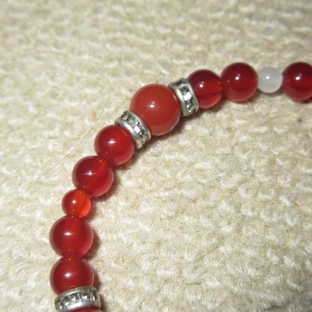 未使用☆パワーストーン*リボンモチーフ*ブレスレット(赤瑪瑙) < 女性アクセサリー/時計  未使用☆パワーストーン*リボンモチーフ*ブレスレット(赤瑪瑙) < 女性アクセサリー/時計の