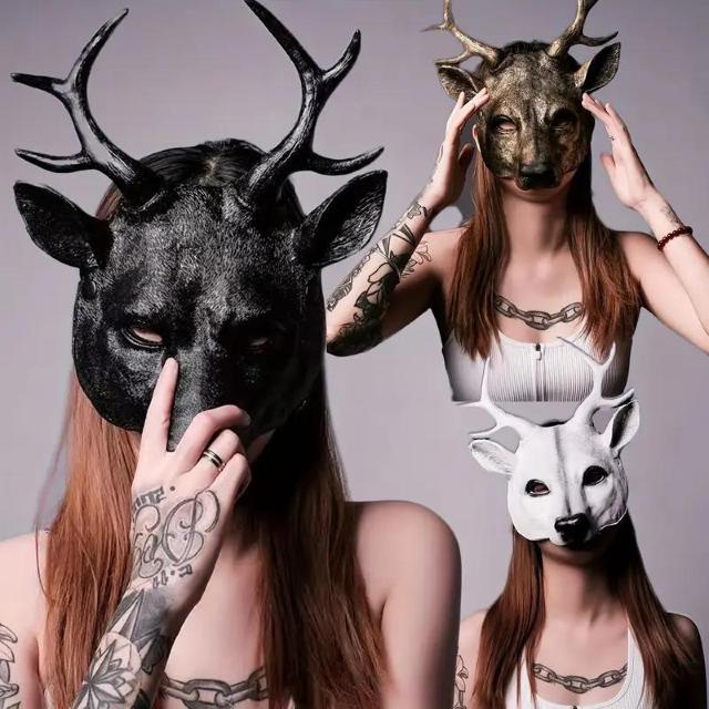 爆ヤス価格990円★エクストララージゴールデン&シルバーディアアントラー仮面、ハロウィーンエリン動物コスチューム ゴールド < 女性ファッション  爆ヤス価格990円★エクストララージゴールデン&シルバーディアアントラー仮面、ハロウィーンエリン動物コスチューム ゴールド < 女性ファッションの