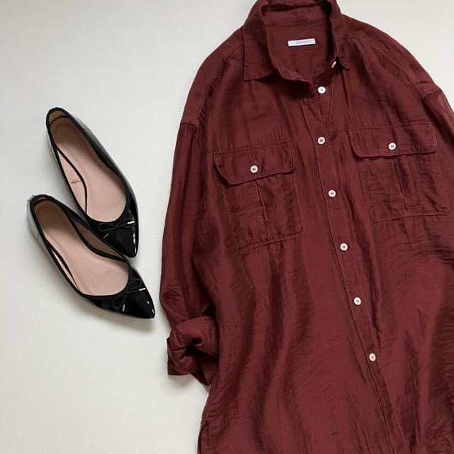 ◆美品◆BAYFLOW◆大きいサイズ感◆シアー素材透け感長袖ブラウス◆ブラウン茶 < 女性ファッション  ◆美品◆BAYFLOW◆大きいサイズ感◆シアー素材透け感長袖ブラウス◆ブラウン茶 < 女性ファッションの