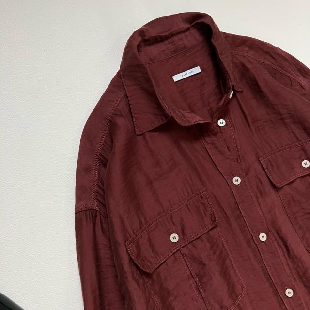 ◆美品◆BAYFLOW◆大きいサイズ感◆シアー素材透け感長袖ブラウス◆ブラウン茶 < 女性ファッション  ◆美品◆BAYFLOW◆大きいサイズ感◆シアー素材透け感長袖ブラウス◆ブラウン茶 < 女性ファッションの