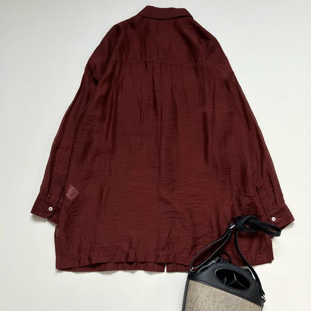 ◆美品◆BAYFLOW◆大きいサイズ感◆シアー素材透け感長袖ブラウス◆ブラウン茶 < 女性ファッション  ◆美品◆BAYFLOW◆大きいサイズ感◆シアー素材透け感長袖ブラウス◆ブラウン茶 < 女性ファッションの