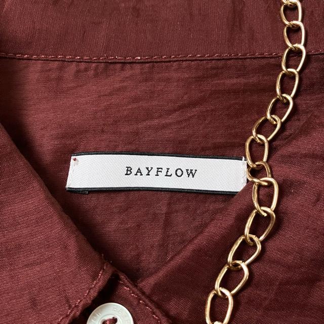 ◆美品◆BAYFLOW◆大きいサイズ感◆シアー素材透け感長袖ブラウス◆ブラウン茶 < 女性ファッション  ◆美品◆BAYFLOW◆大きいサイズ感◆シアー素材透け感長袖ブラウス◆ブラウン茶 < 女性ファッションの