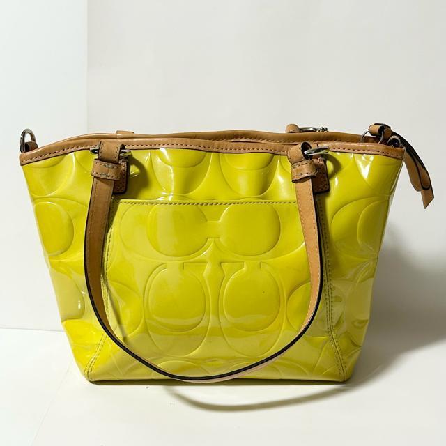 COACH コーチ シグネチャー 2WAY ショルダーバッグ F20096 パテント レザー イエロー < ブランド COACH コーチ シグネチャー 2WAY ショルダーバッグ F20096 パテント レザー イエロー < ブランドの